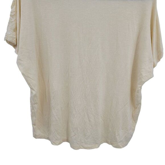 Vintage 80s Lace L Vanilla See Through Front Stretch High-low Jersey Knit Back - Picture 10 of 13